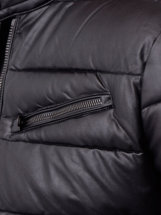 Save Duck Eco-leather Padded Μπουφαν Ανδρiko D3979mskiny-00001 00001/black