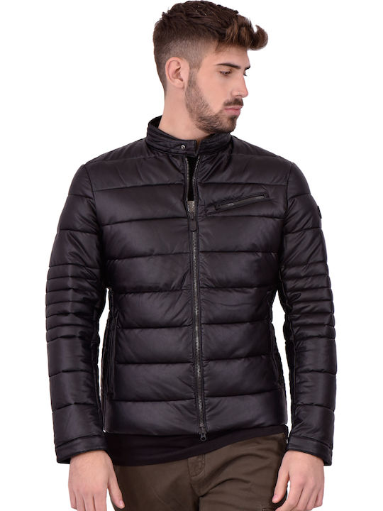 Save Duck Eco-leather Padded Μπουφαν Ανδρiko D3979mskiny-00001 00001/black