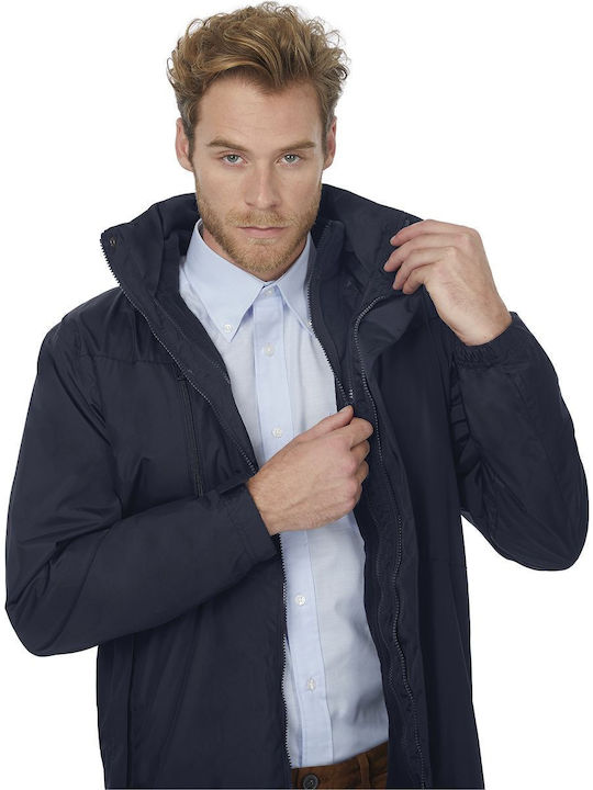 Herren Jacken 3 in 1 Ju873 B&c Corporate Marineblau
