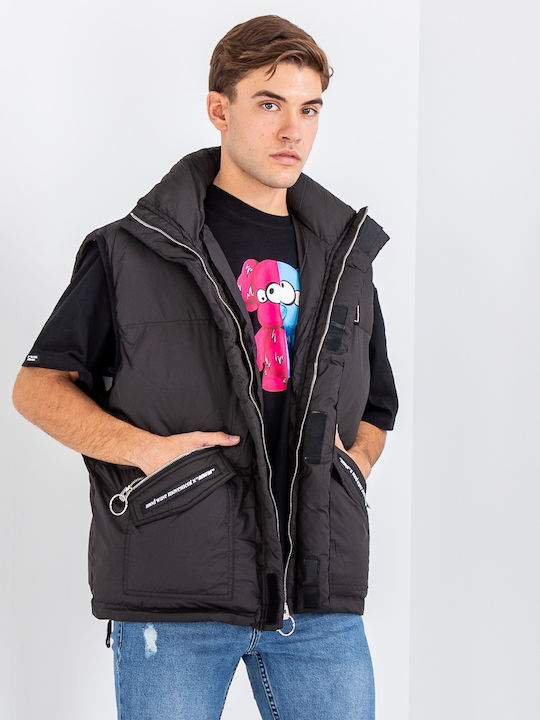 Mod Wave Movement Basic Puffer Gilet Jacket Vest 2221461-blk