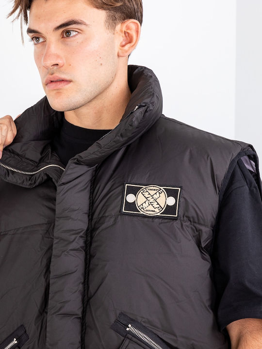 Mod Wave Movement Basic Puffer Gilet Jacket Vest 2221461-Black