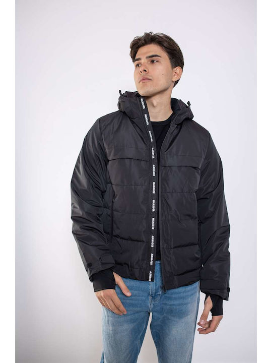 Manager Men’s Regular Fit Polyester Χειμερινο Μπουφαν 602 Aerikos Black Μαύρο