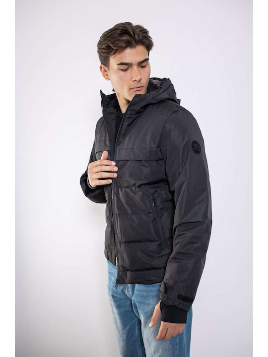 Manager Men’s Regular Fit Polyester Χειμερινο Μπουφαν 602 Aerikos Black Μαύρο