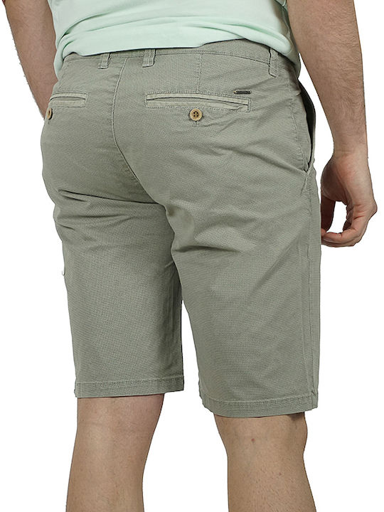Lexton Ανδρική Βαμβακερή Βερμούδα Μπεζ Slim Fit 10.25 H 97% Βαμβάκι 3% Ελαστάνη