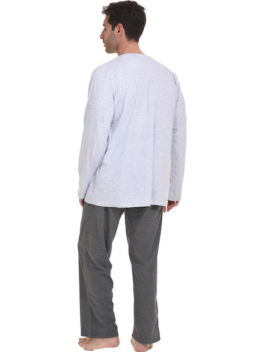 Gazzaz Pijamale Pentru Bărbați "Fresh Start" Mărimi Mari 1XL-4XL 010124 Gri Melanj