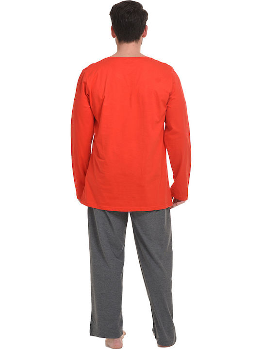 Gazzaz Pijamale pentru Bărbați "Fresh Start" Mărimi Mari 1XL-4XL 010124A Roșu