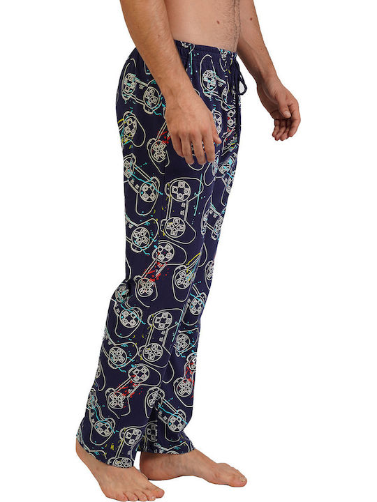 Gazzaz Herrenpyjama Baumwollhose Gamer-104039 Indigo