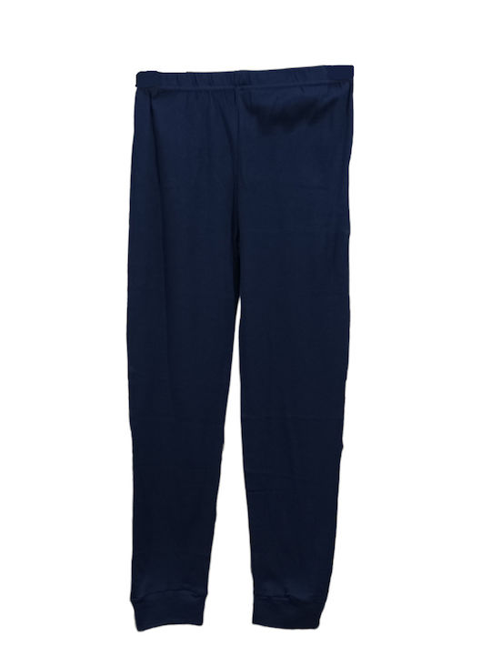 Ogham Herrenpyjama Winter Baumwolle Pyjama 7302 Blau