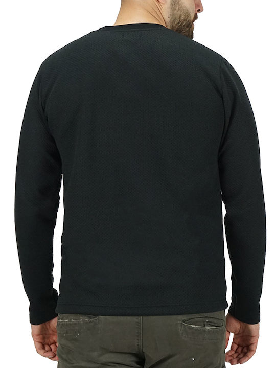 Everbest Herren Baumwoll Sweatshirt Schwarz Regular Fit 211-113 65% Baumwolle 35% Polyester
