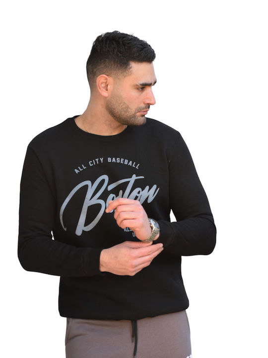 Herren Sweatshirt Bluse Ohne Kapuze Griechische Firma Schwarz Kode.ft262