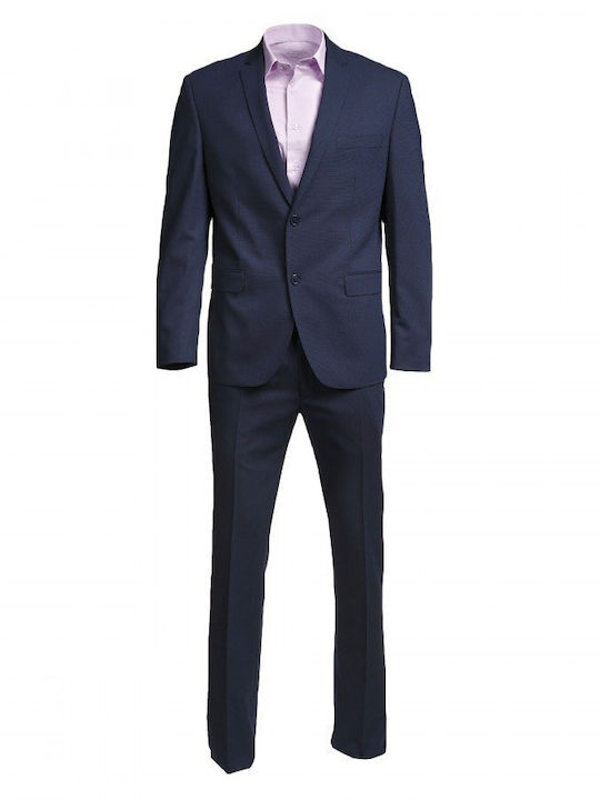 Luciano Faketti Suit Men's Figure Wool 80% Poly 20% Blue