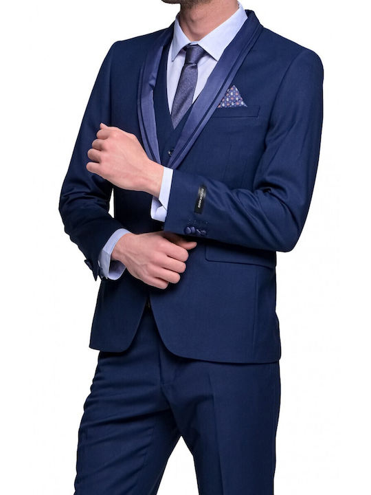 Antonio Mirro Nyg-0327 Marineblaue Herrenanzug Blau