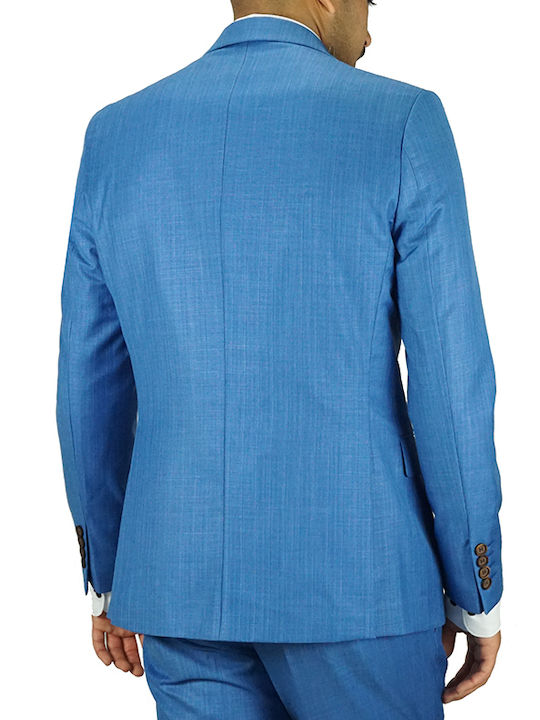 Boston Ανδρικό Κουστούμι Μπλε Ρουά Slim Fit 4501/4 65% Πολυεστέρας 35% Βισκόζη