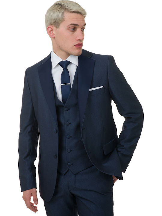 Men's Suit Vest Wedding Italian Job 811604 02w V Blue