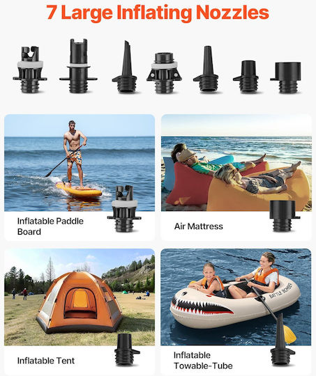 Vevor Paddle Board Pump 40psi SUP Air Pump Auto-Off Inflatable Boats