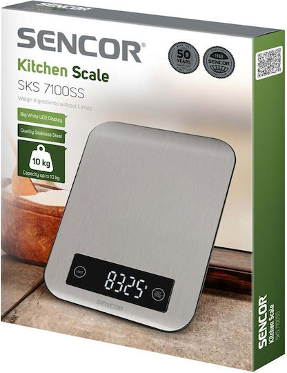 Sencor Digitale Küchenwaage bis 10kg Silber