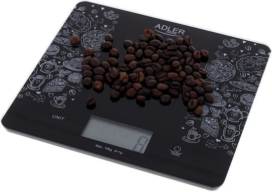 Adler Digitale Küchenwaage bis 10kg Schwarze