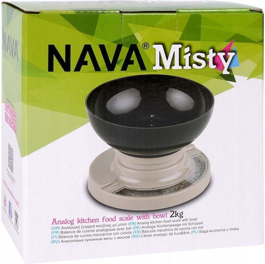 Nava Misty Analoge Küchenwaage mit Eimer bis 2kg Schwarze
