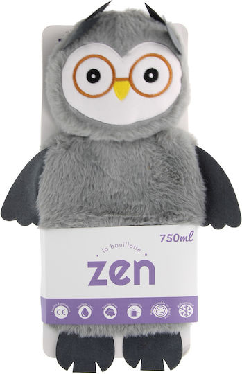 Zen Owl Плюшена Топлинна Капачка с Подвижен Калъф 750ml Сива