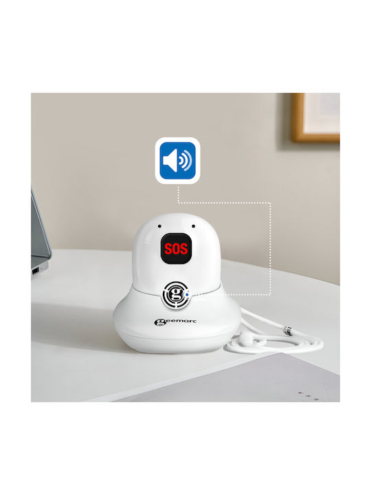 Geemarc Alarm Pendant Emergency Pendant Hands-free Function Sospro 596 White