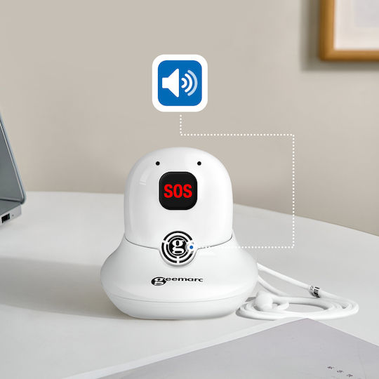 Geemarc Alarm Pendant Emergency Pendant Hands-free Function Sospro 596 White