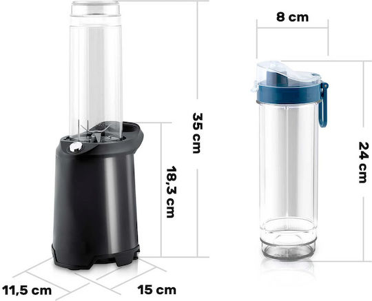 Mixer mit Kunststoffkanne 570 ml 350W Grau
