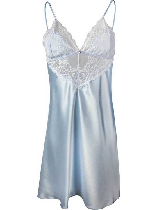 Dkaren Winter Damen Nachthemd Baby Blue