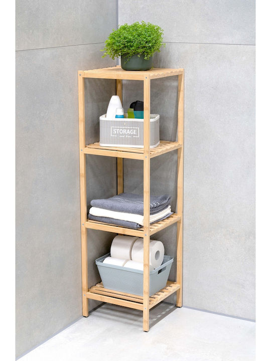 ArteLibre Επιδαπέδια Ραφιέρα Μπάνιου Bamboo με 4 Ράφια 33x32x108.5cm Καφέ
