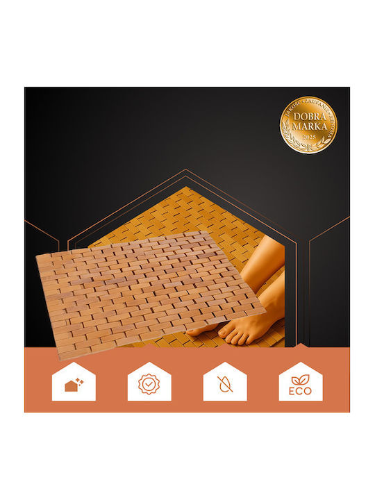 Ruhhy Non-Slip Bath Mat Wooden Coffee 50x80cm