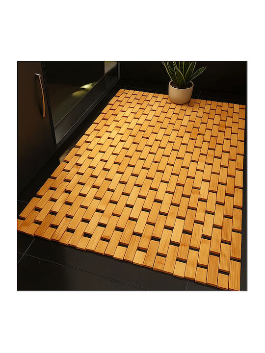 Ruhhy Non-Slip Bath Mat Wooden Coffee 50x80cm