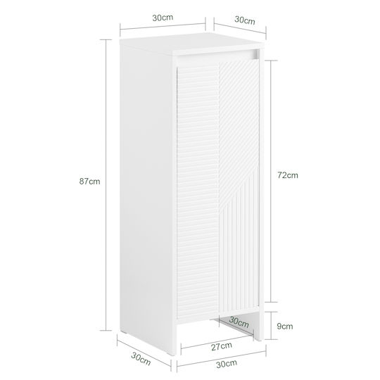 SoBuy Ντουλάπι Μπάνιου 30x30x86cm Λευκό