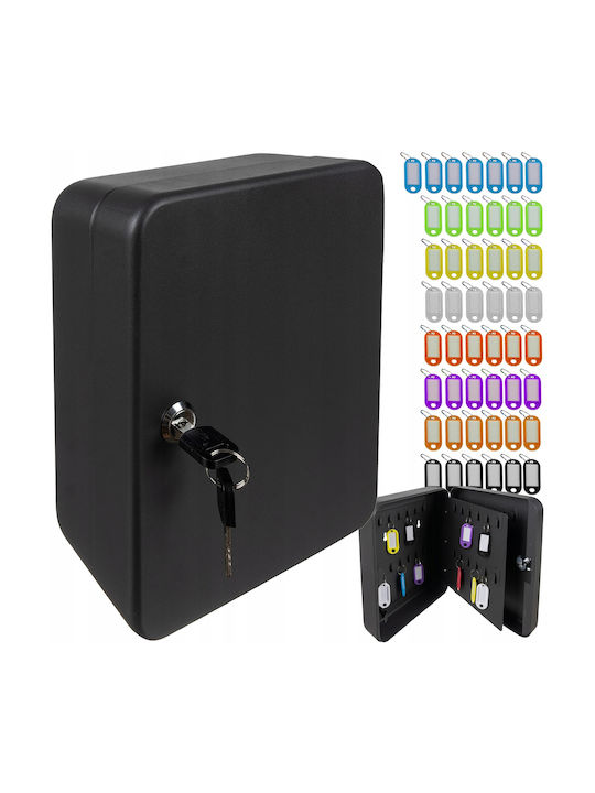 Cute Key Storage Idealstore Made Iron Lock Contains 48 Colorful Identifiers That Can Be Engraved Stickers 1-48 2 Access Keys Installation Kit Included Antique Graphite Color