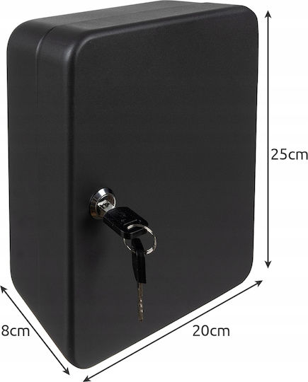 Dulap Chei Drăguț Idealstore Fabricat din Fier Lacăt Conține 48 de Identificatori Colorati Care Pot Fi Gravati Autocolante 1-48 2 Chei de Acces Kit de Instalare Inclus Culoare Grafit Antic