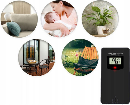 Professional Wireless Weather Station Idealstore Indoor Outdoor Humidity Weather Forecast Barometric Pressure Calendar Alarm Clock Battery Sensor Snooze Function 60 M Range 4-level Backlight Lcd Display