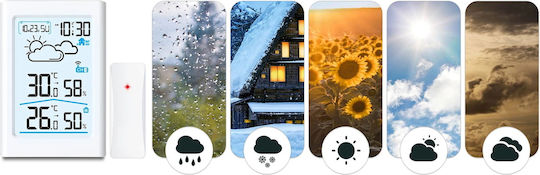 Wireless Weather Station Idealstore Outdoor Sensor Hygrometer Indoor Outdoor Humidity Weather Forecast Calendar Lcd Screen Backlight White Color