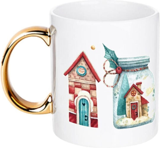 Weihnachtlicher Keramikbecher Beige