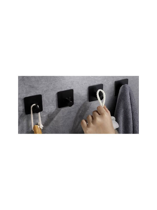 Single Wall-Mounted Bathroom Hook ​2.5x4.5cm Black