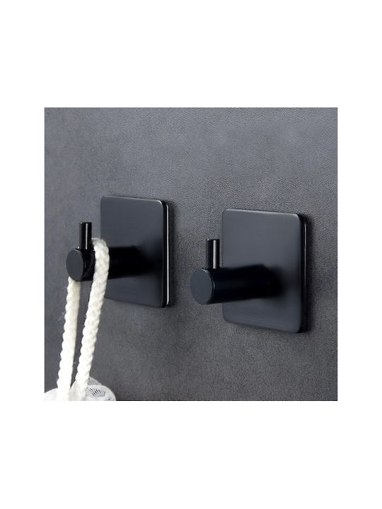 Single Wall-Mounted Bathroom Hook ​2.5x4.5cm Black