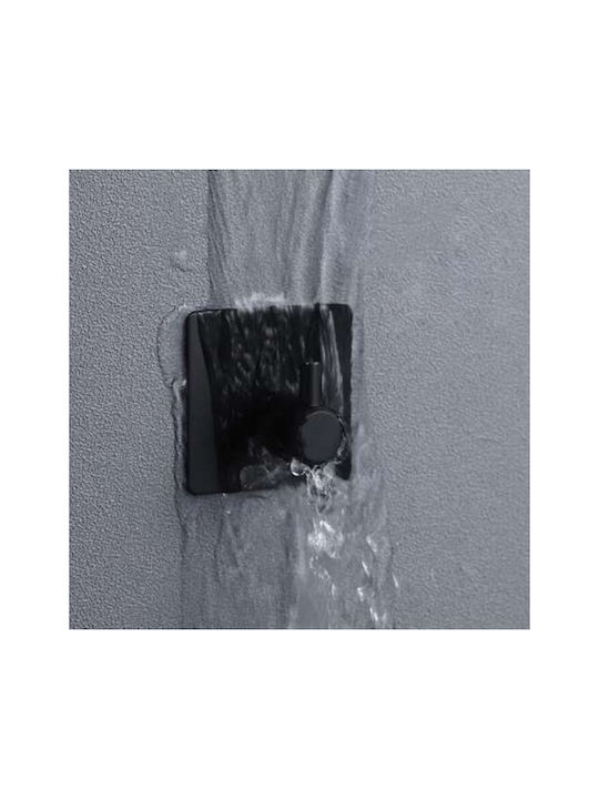 Single Wall-Mounted Bathroom Hook ​2.5x4.5cm Black
