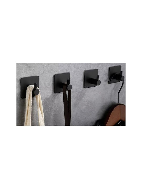 Single Wall-Mounted Bathroom Hook ​2.5x4.5cm Black