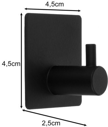 Кука Баня Единично със закопчалка за обръч и примка ​2.5x4.5см Черен