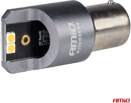 AMiO Lampen Auto PY21W-BAU15s Canbus LED 6000K Kaltes Weiß 12-24V 2Stück