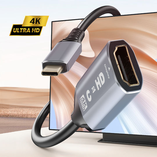 Linq USB-C Zu HDMI 4K Hochauflösender Video-Adapter Kompaktes Design Schwarz