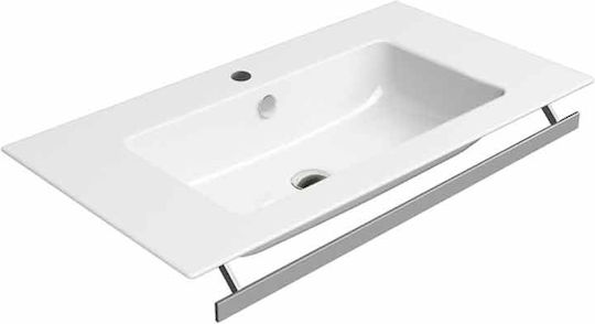 GSI An der Wand montiert Wandhängendes / Aufgesetztes Waschbecken Porzellan 82x46cm White