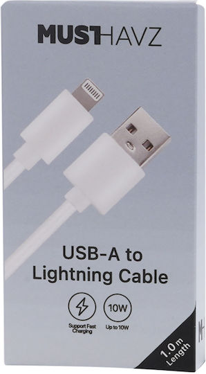 Grab 'n Go Lightning To Usb 10w Charge Sync Cable 1m White