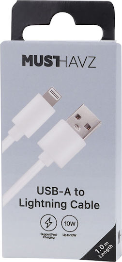 Grab 'n Go Lightning To Usb 10w Charge Sync Cable 1m White