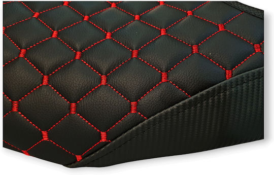 Adress125 Suzuki Quilted Baklava Motorcycle Seat Cover Red Stitches White Punisher Logo