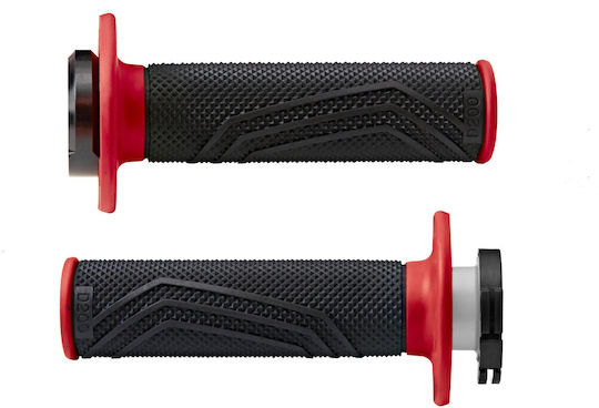 Mânere Pereche Emduro Mx D200 D-lock Negre Roșii Lock On Grips D20046c4042h8-0 Domino