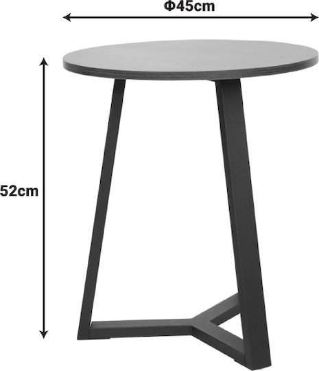Round Side Table Trepolo from Solid Wood Walnut L45xW45xH52cm.