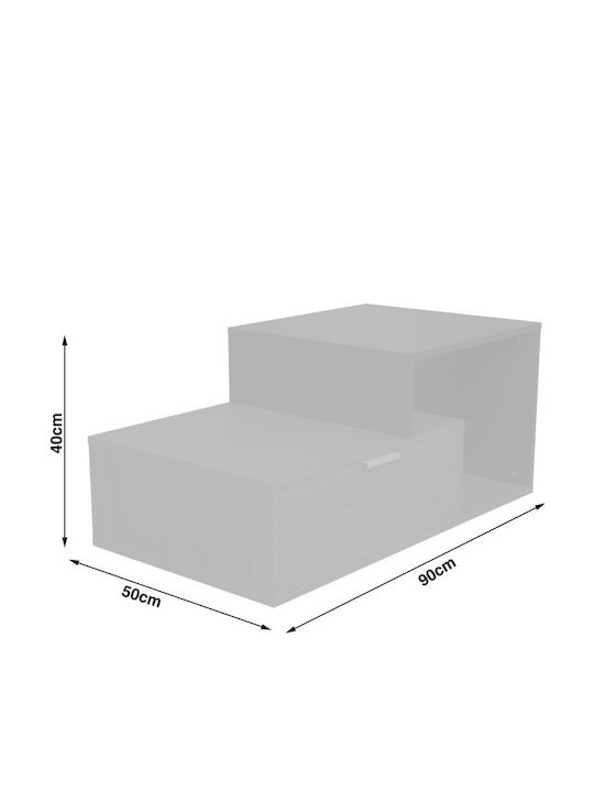 Wooden Sitting Room Table for Small Outdoor Spaces Vople Natural White Shade 90x50x40cm
